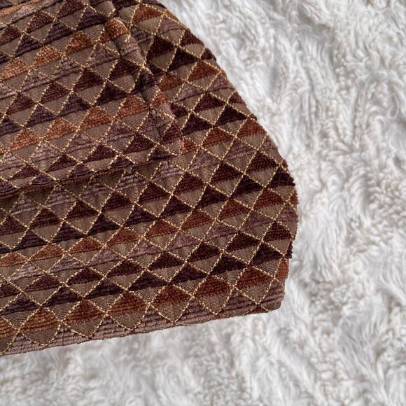 Handmade Y2K style geometric shoulder bag brown carpet velour Dana Herbert OOAK - Picture 7 of 17